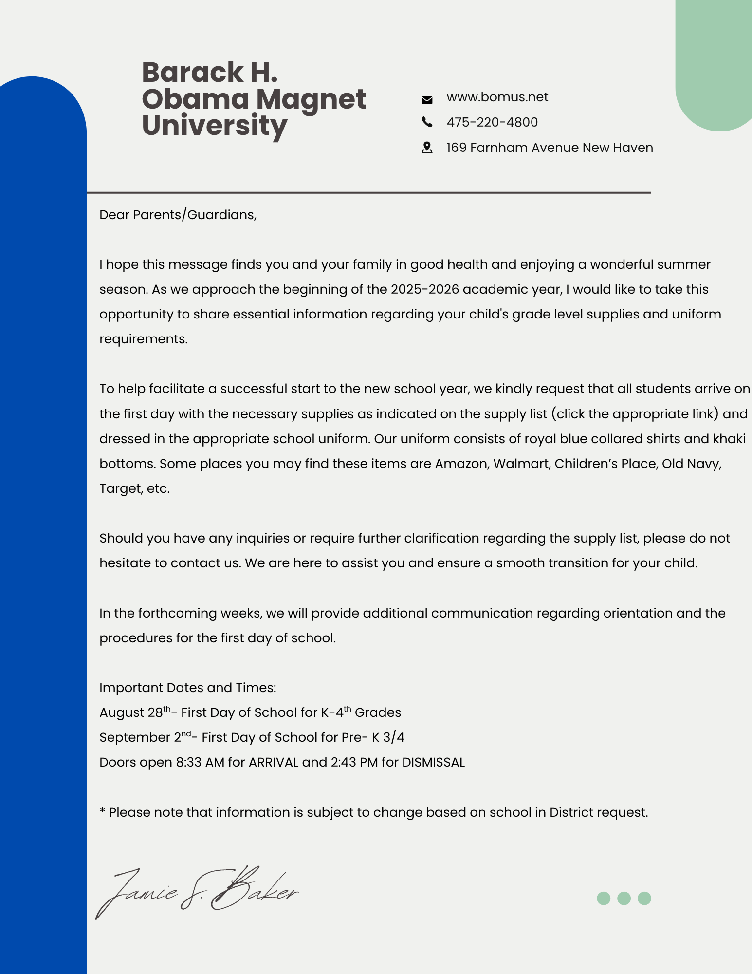 July Parent Letter