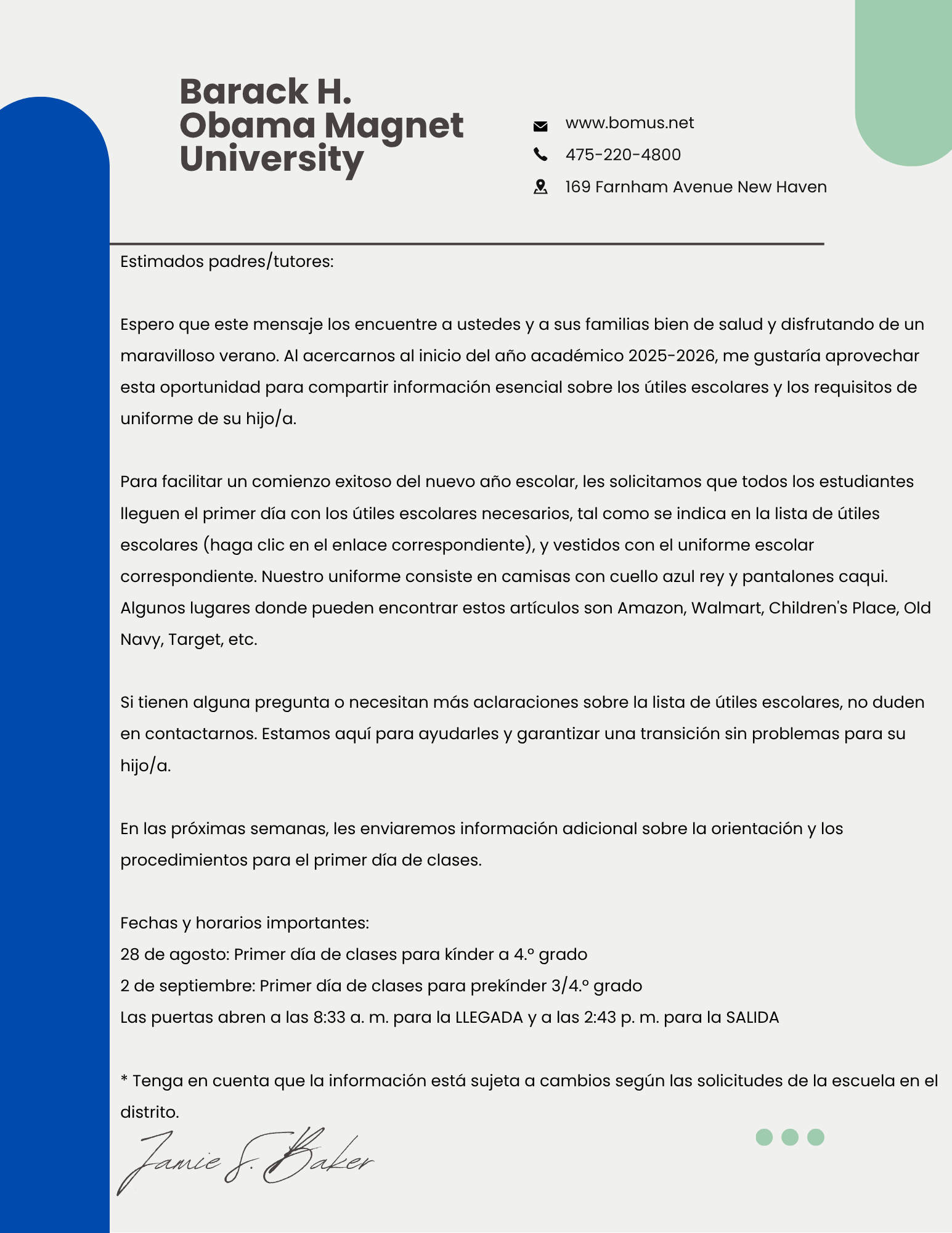 Spanish July Letter